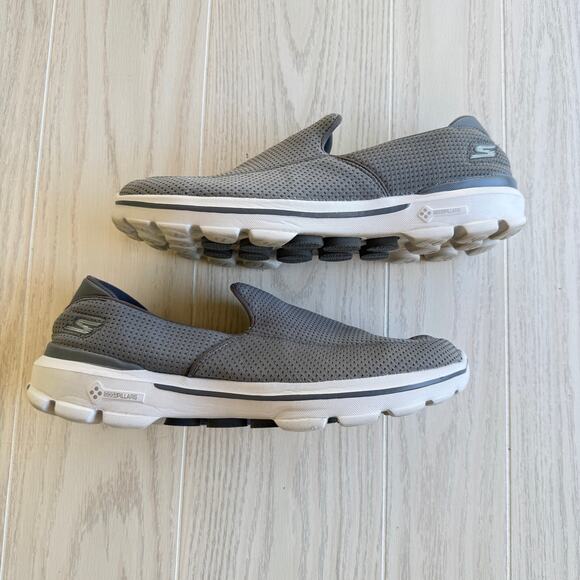 Skechers Men’s Size 12 Go Walk 3 Goga Mat Gray Slip-On Walking Shoes - Picture 5 of 7
